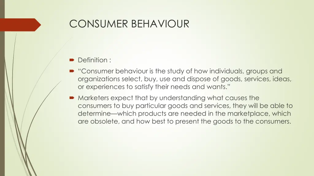 consumer behaviour