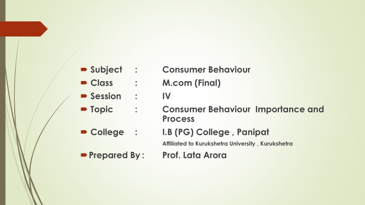 subject class session topic