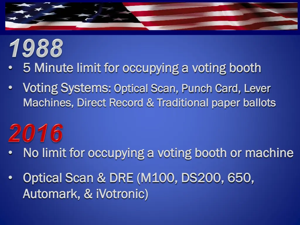 5 minute limit for occupying a voting booth