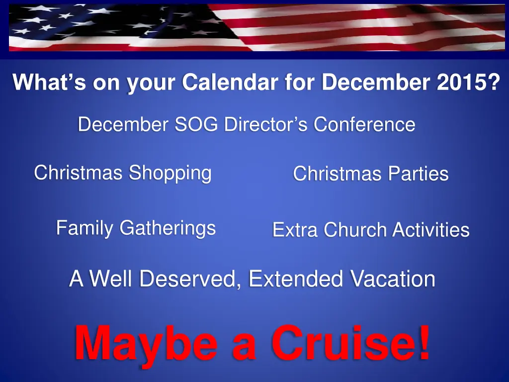 what s on your calendar for december 2015