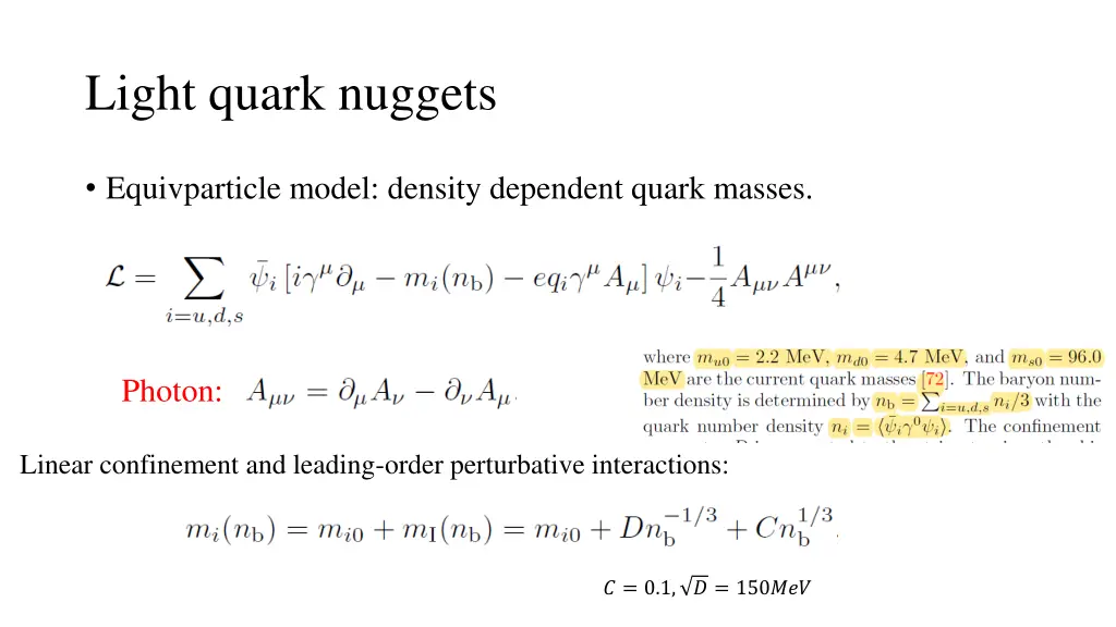 light quark nuggets