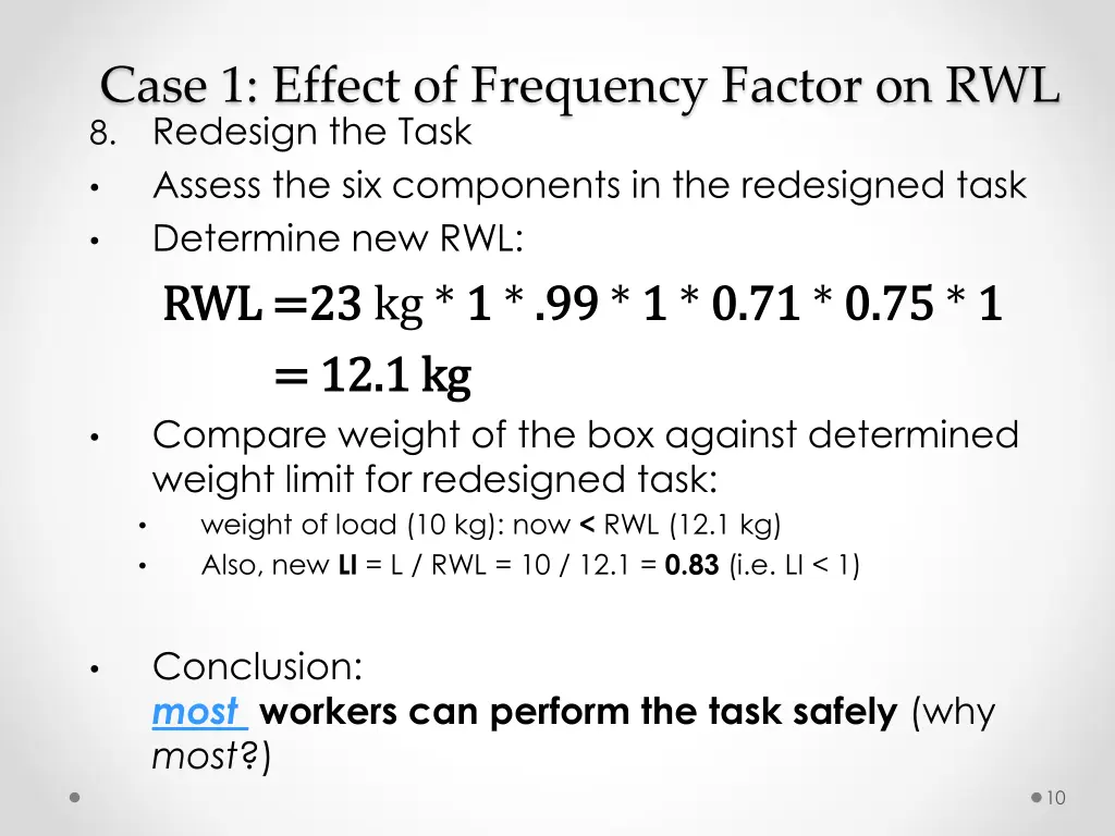case 1 effect of frequency factor 3