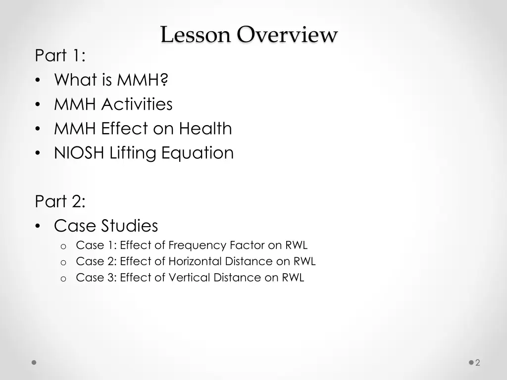 lesson overview