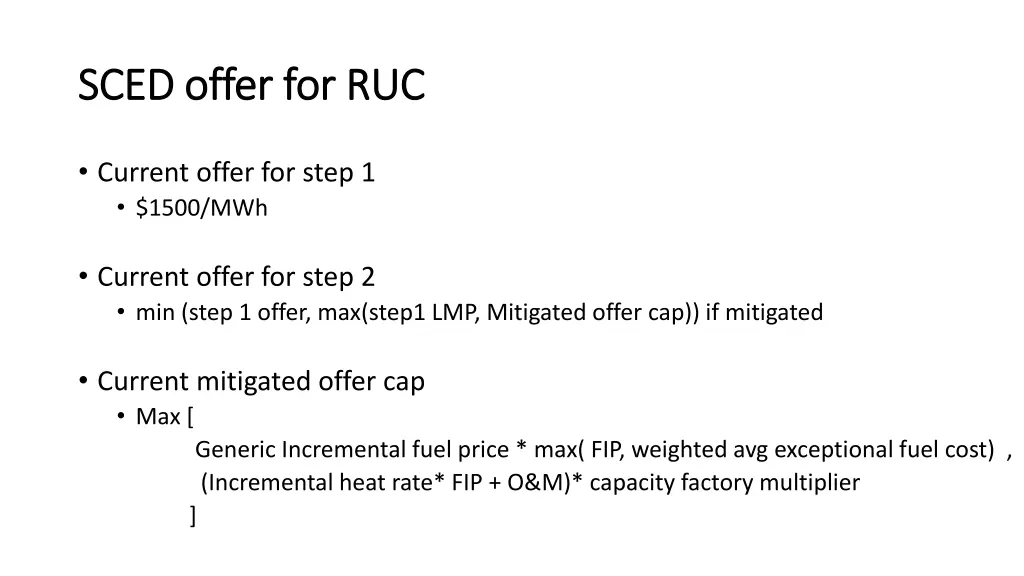 sced offer for ruc sced offer for ruc