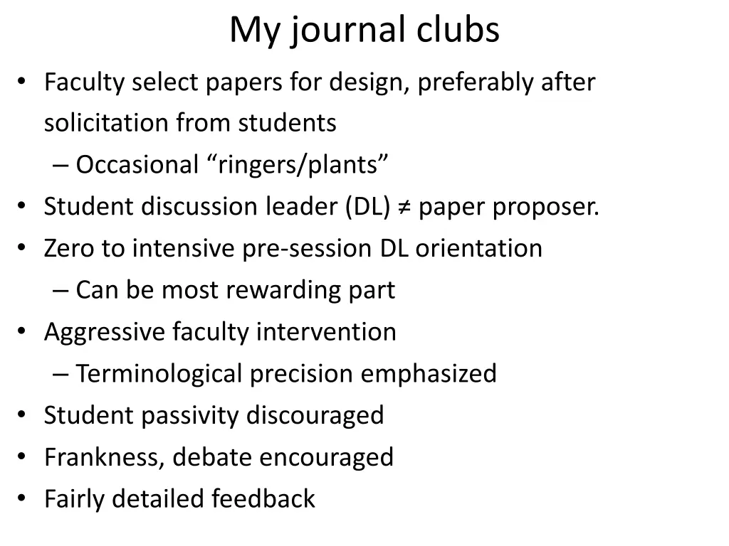 my journal clubs