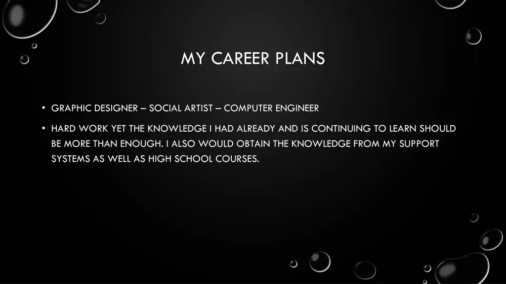 my career plans
