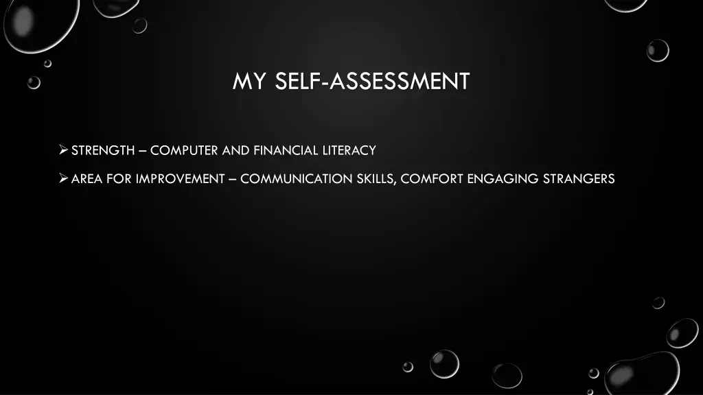 my self assessment