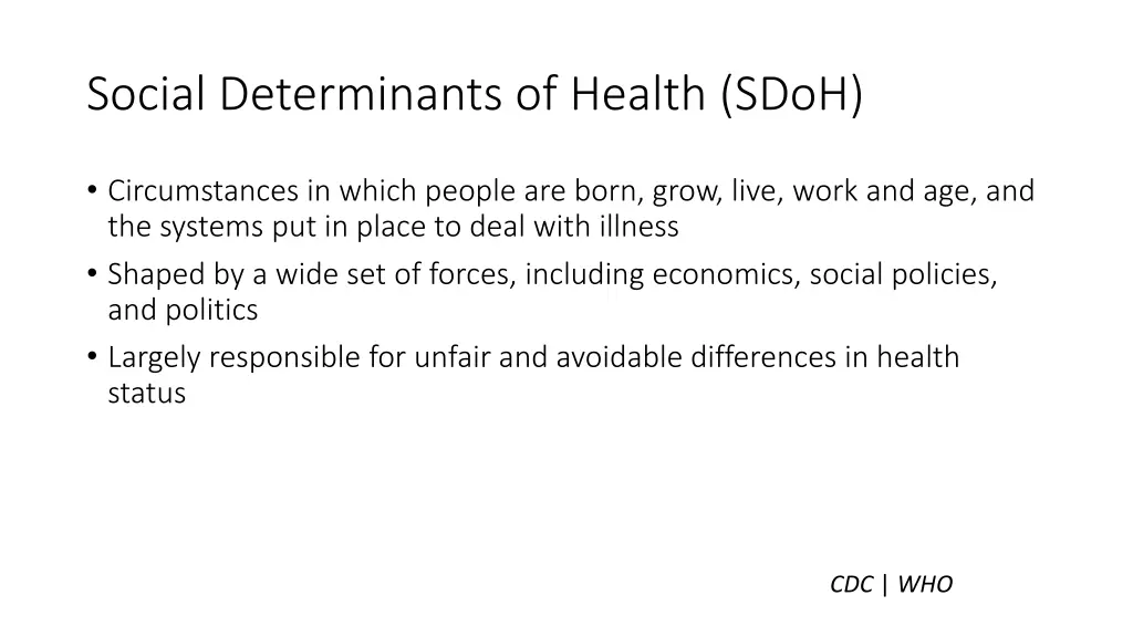 social determinants of health sdoh
