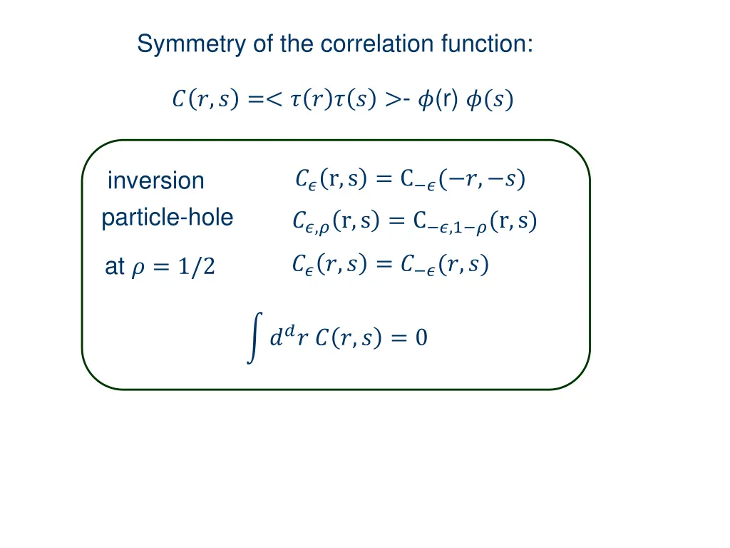 symmetry of the correlation function