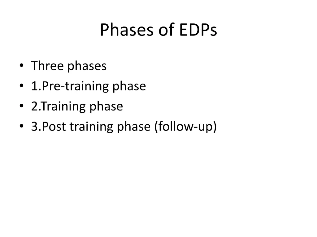 phases of edps
