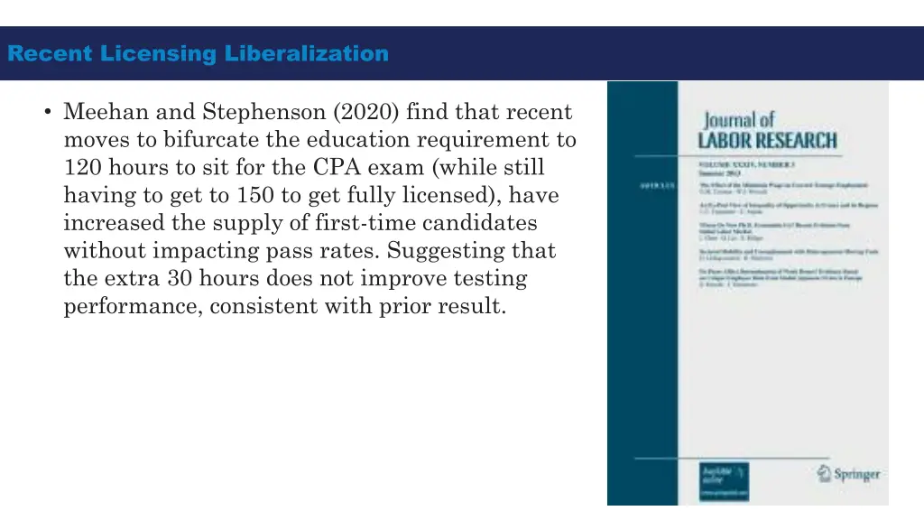 recent licensing liberalization