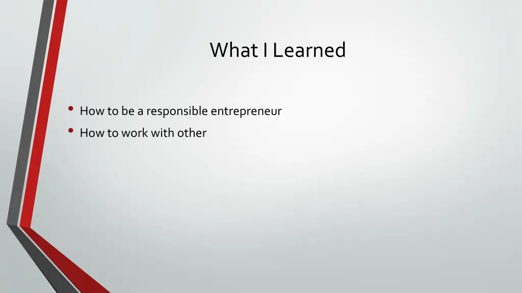 what i learned