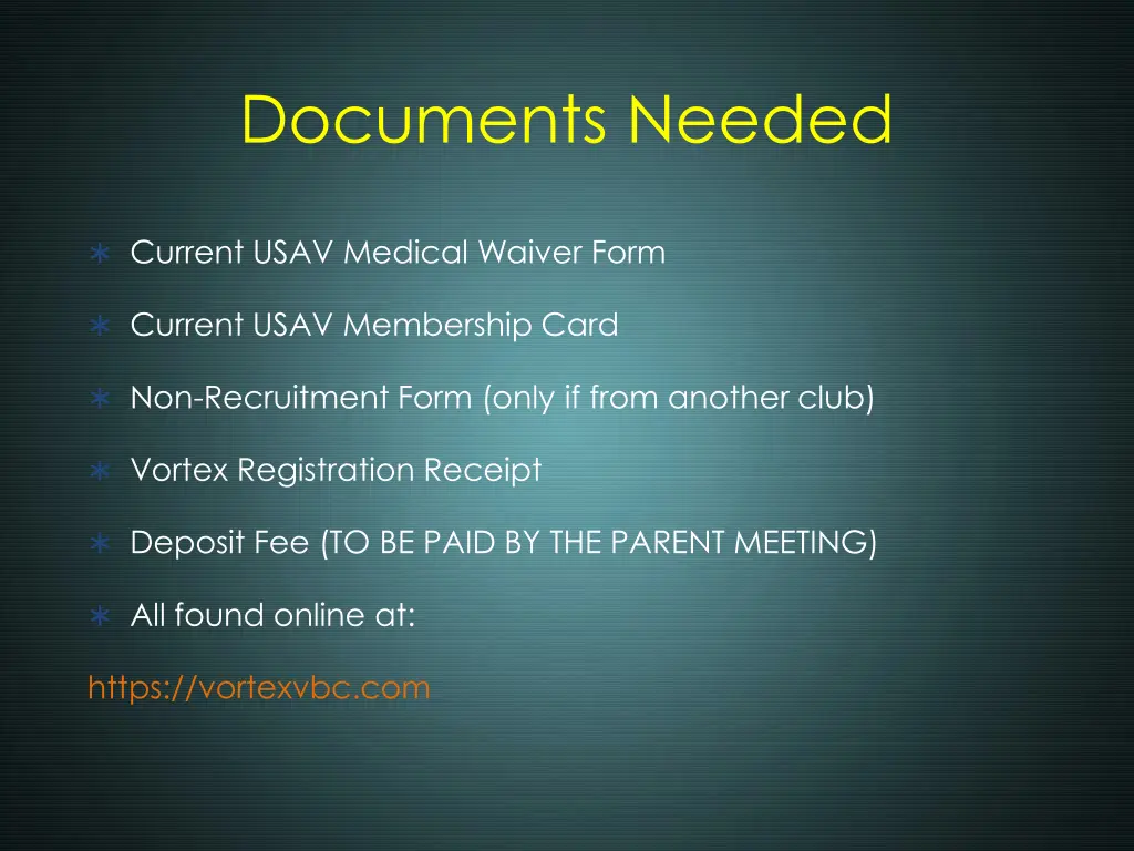 documents needed
