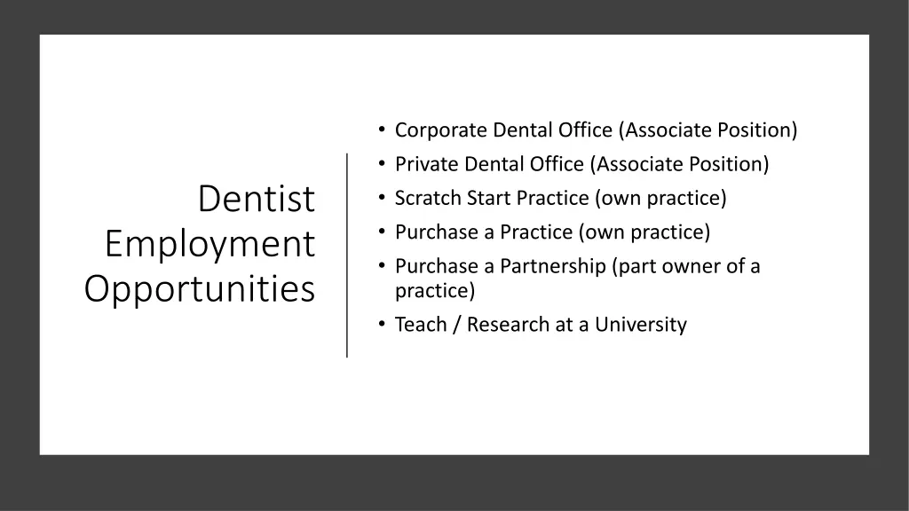 corporate dental office associate position