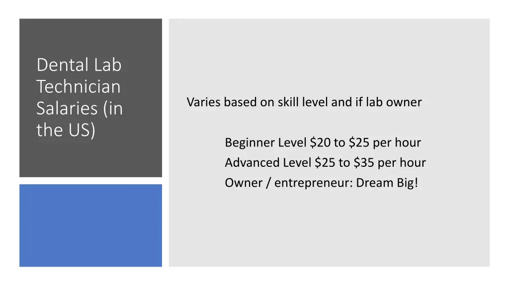 dental lab technician salaries in the us