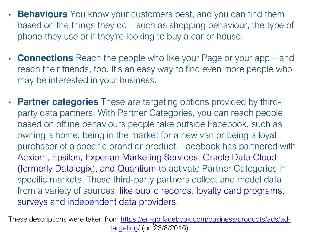 behaviours you know your customers best