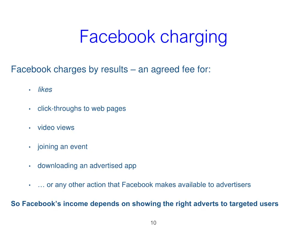 facebook charging