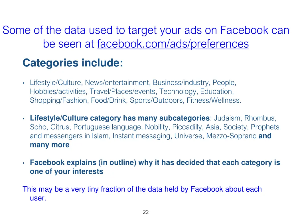 some of the data used to target your