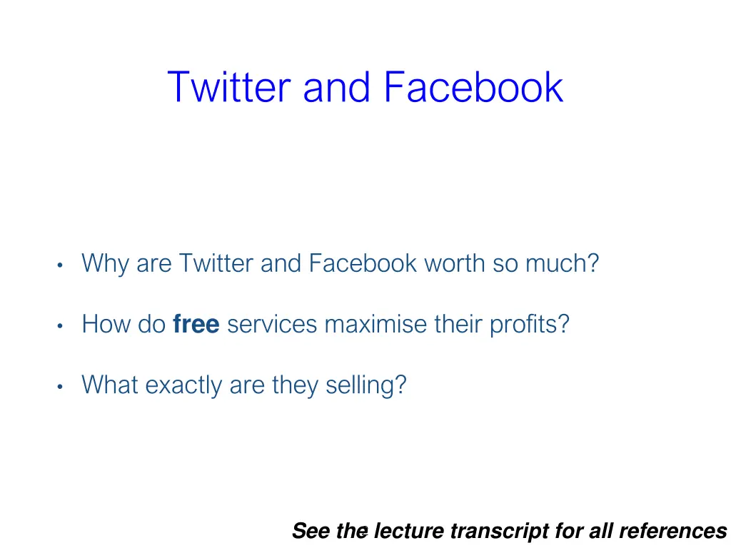 twitter and facebook