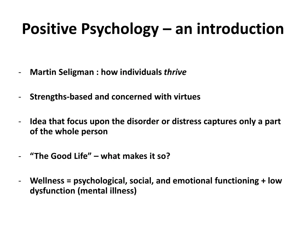 positive psychology an introduction