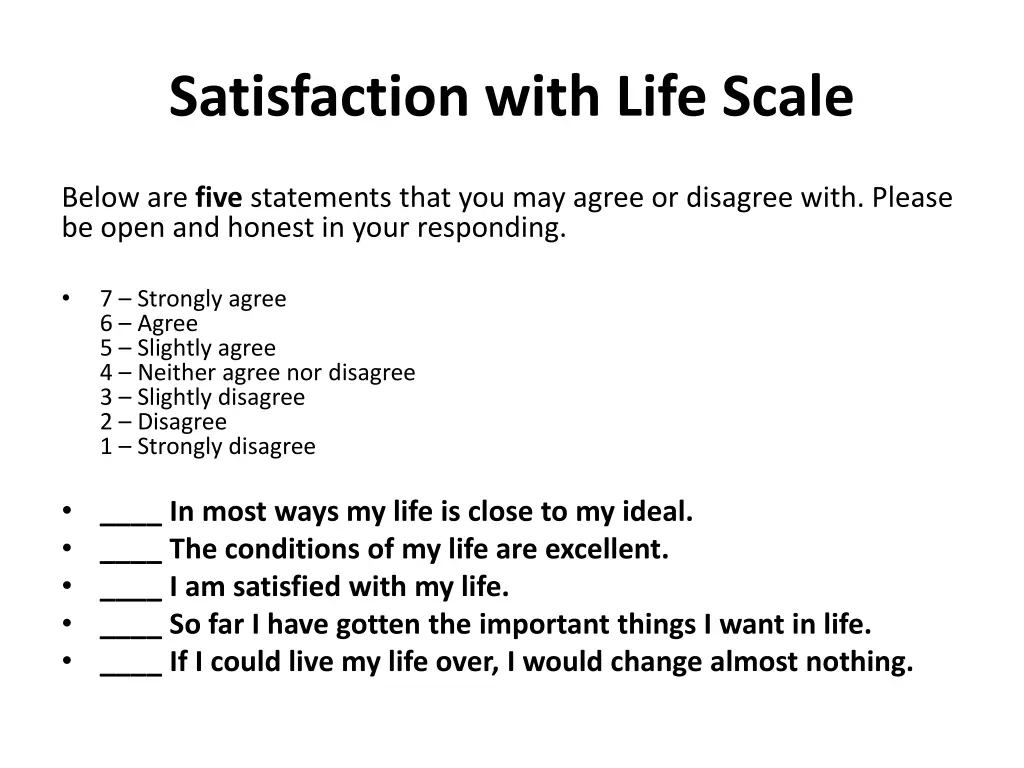 satisfaction with life scale