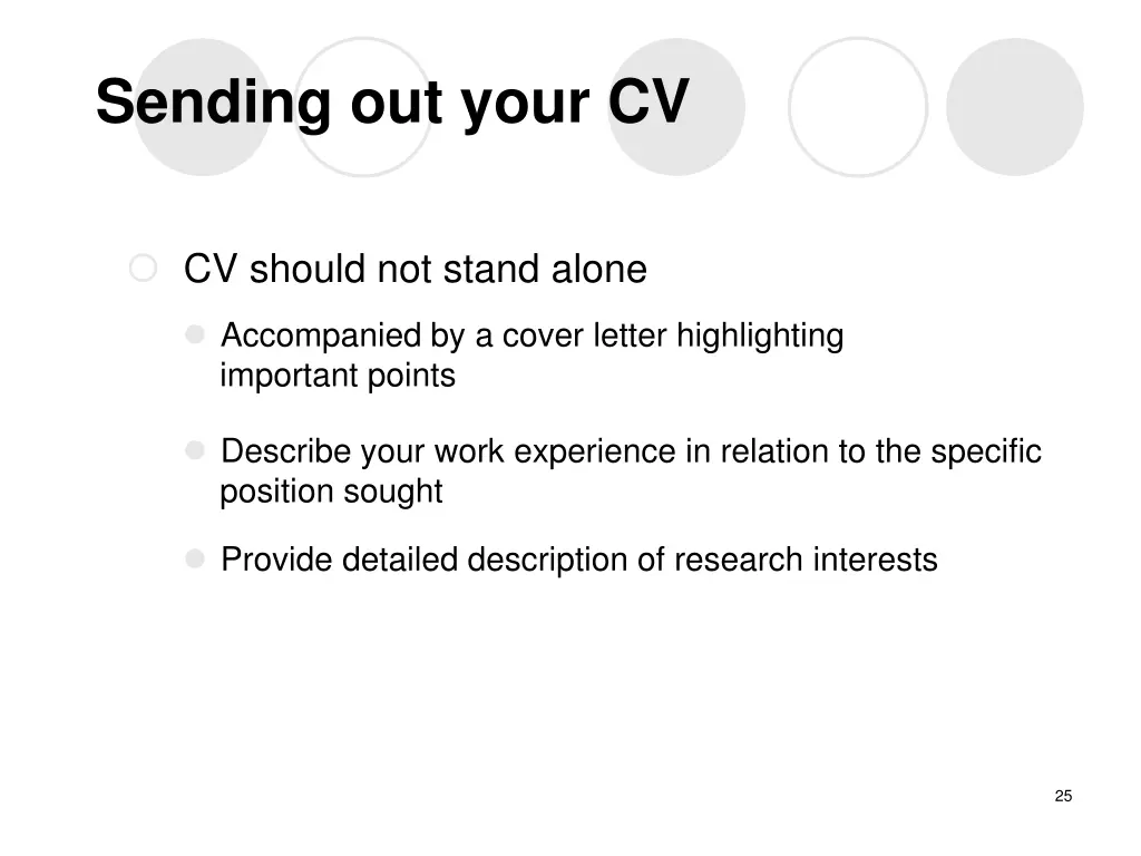 sending out your cv