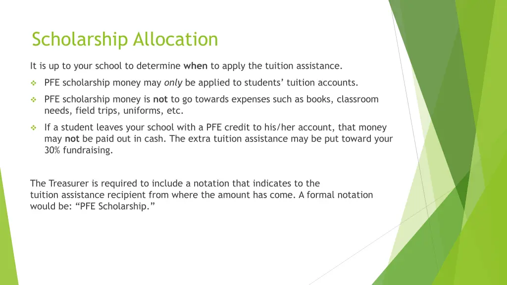 scholarship allocation