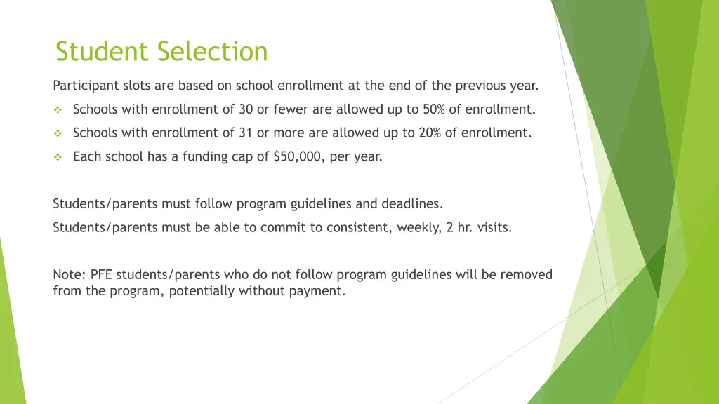 student selection