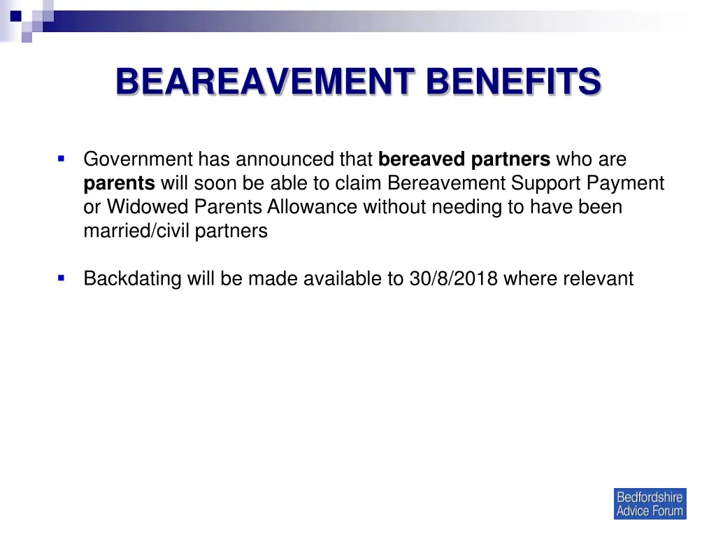 beareavement benefits