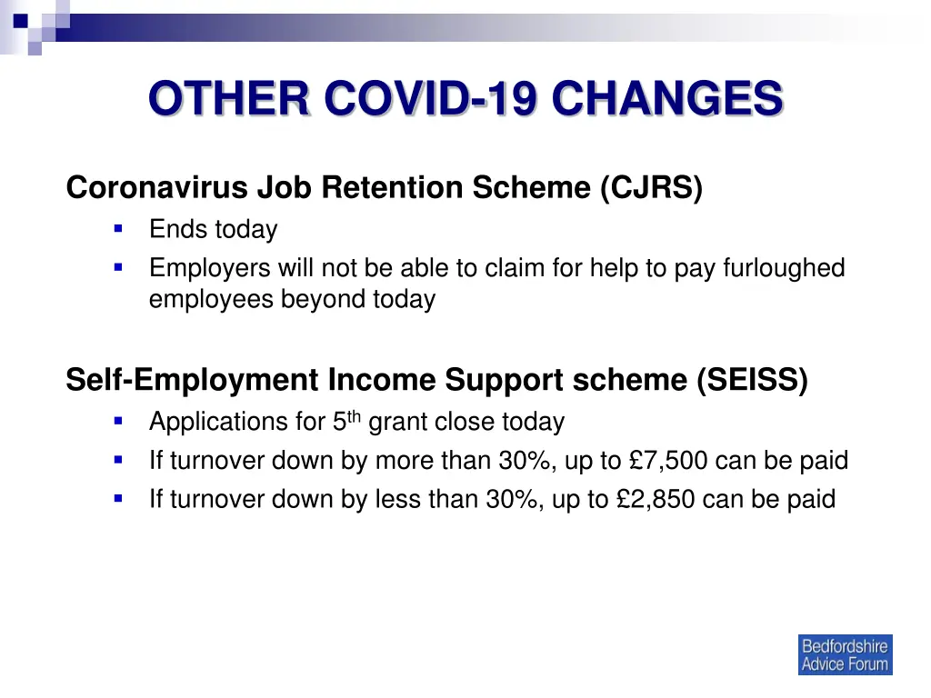 other covid 19 changes