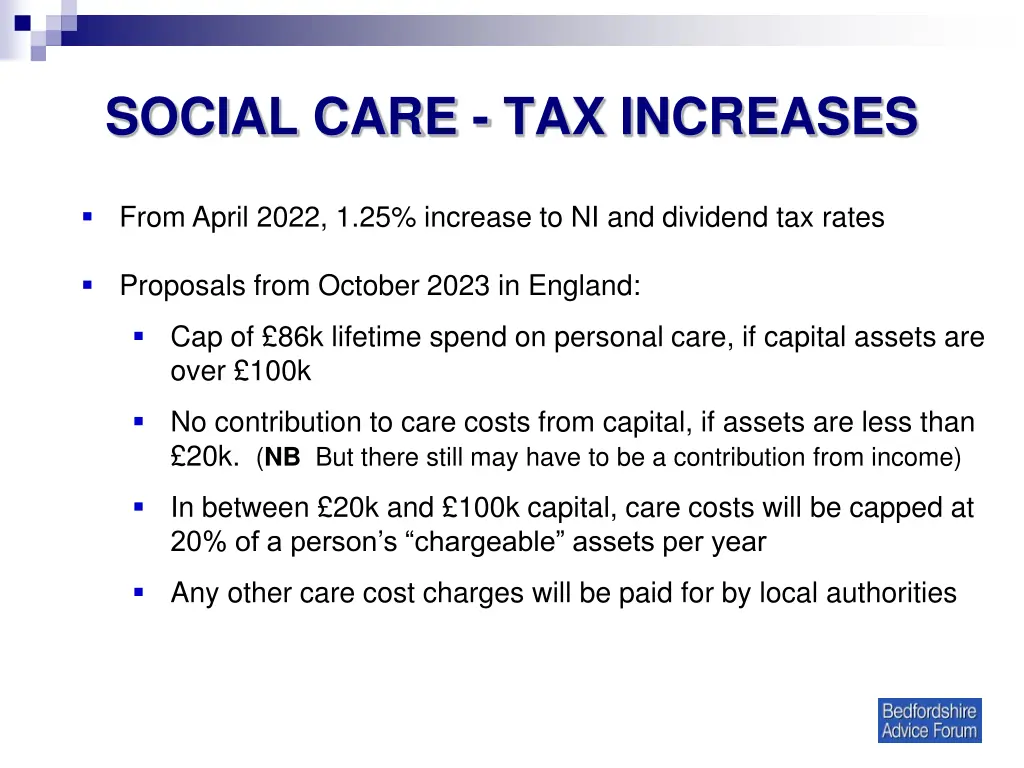 social care tax increases