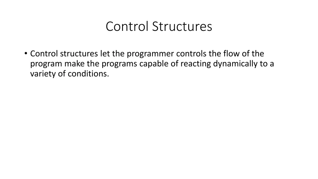 control structures