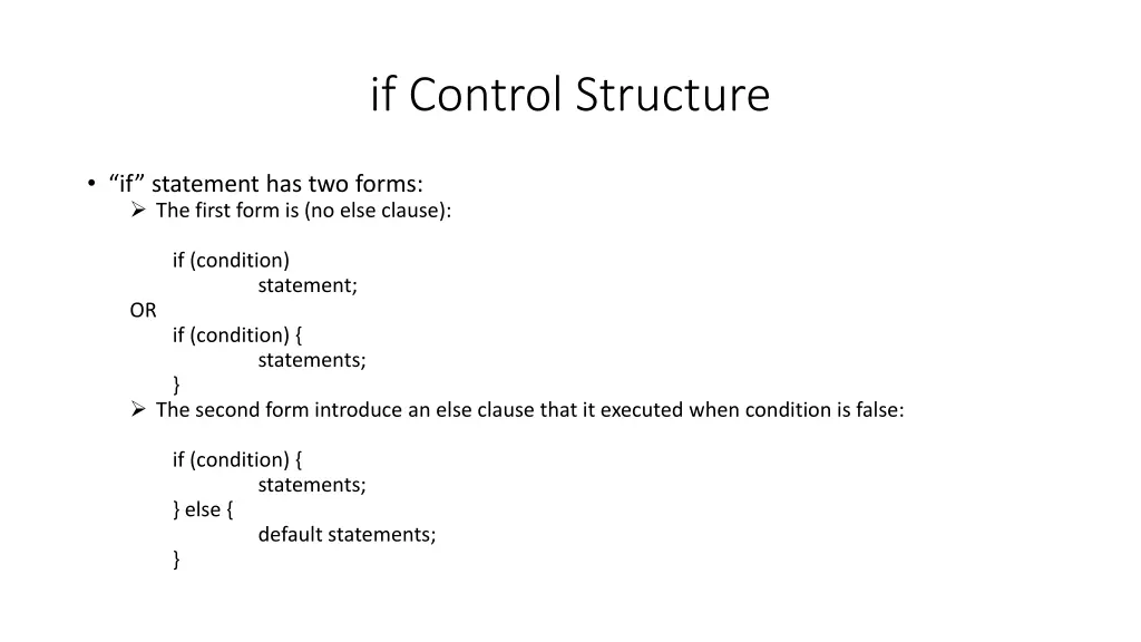 if control structure