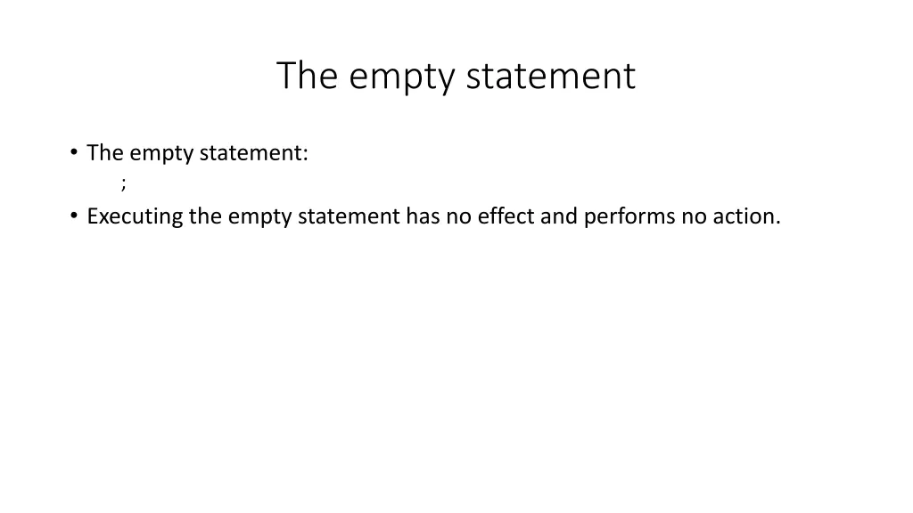 the empty statement