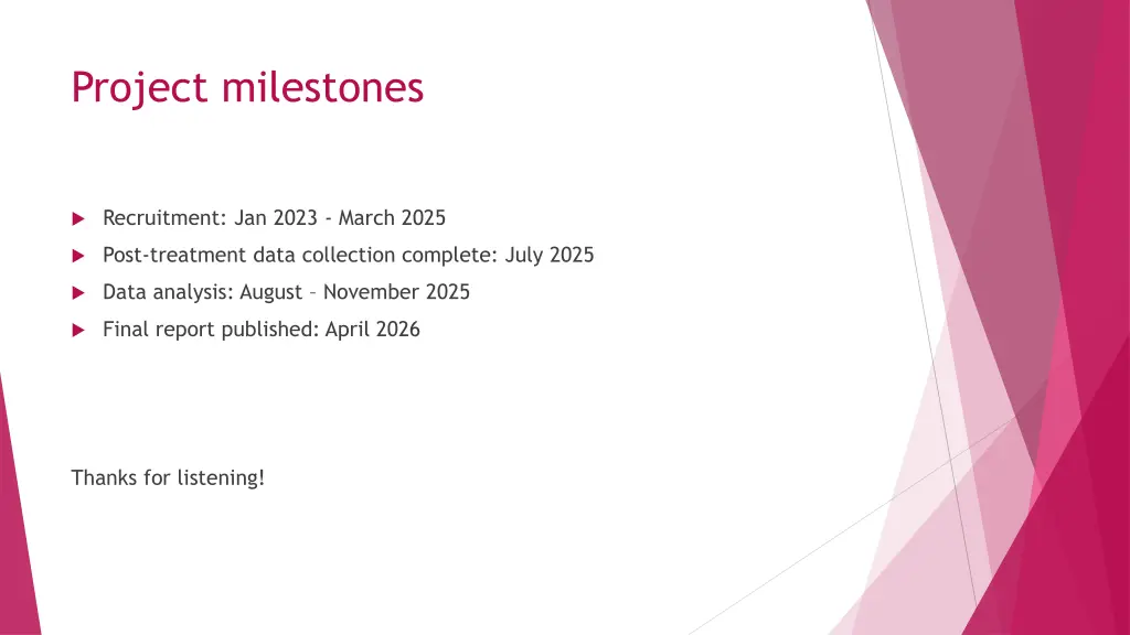 project milestones