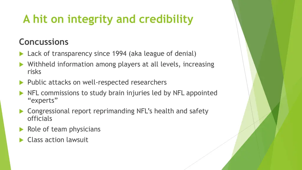 a hit on integrity and credibility 1