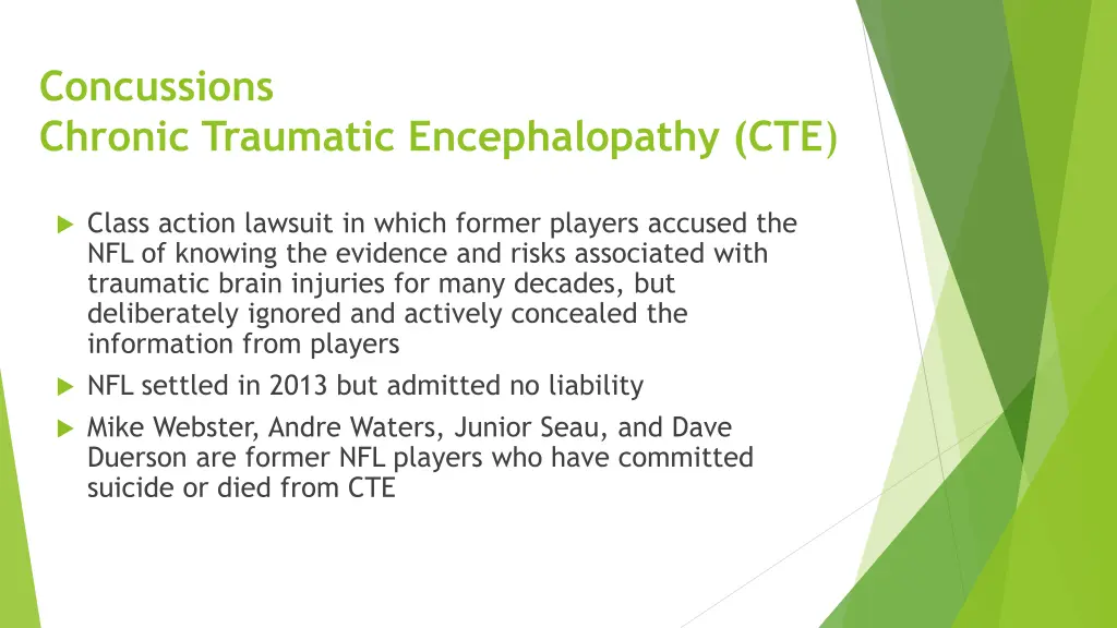 concussions chronic traumatic encephalopathy cte
