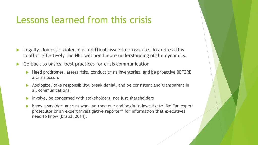 lessons learned from this crisis
