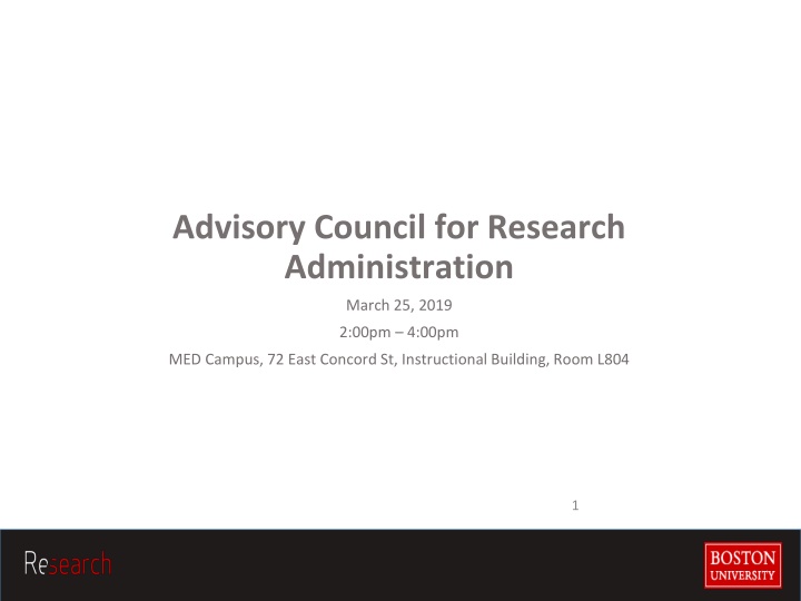 advisory council for research administration