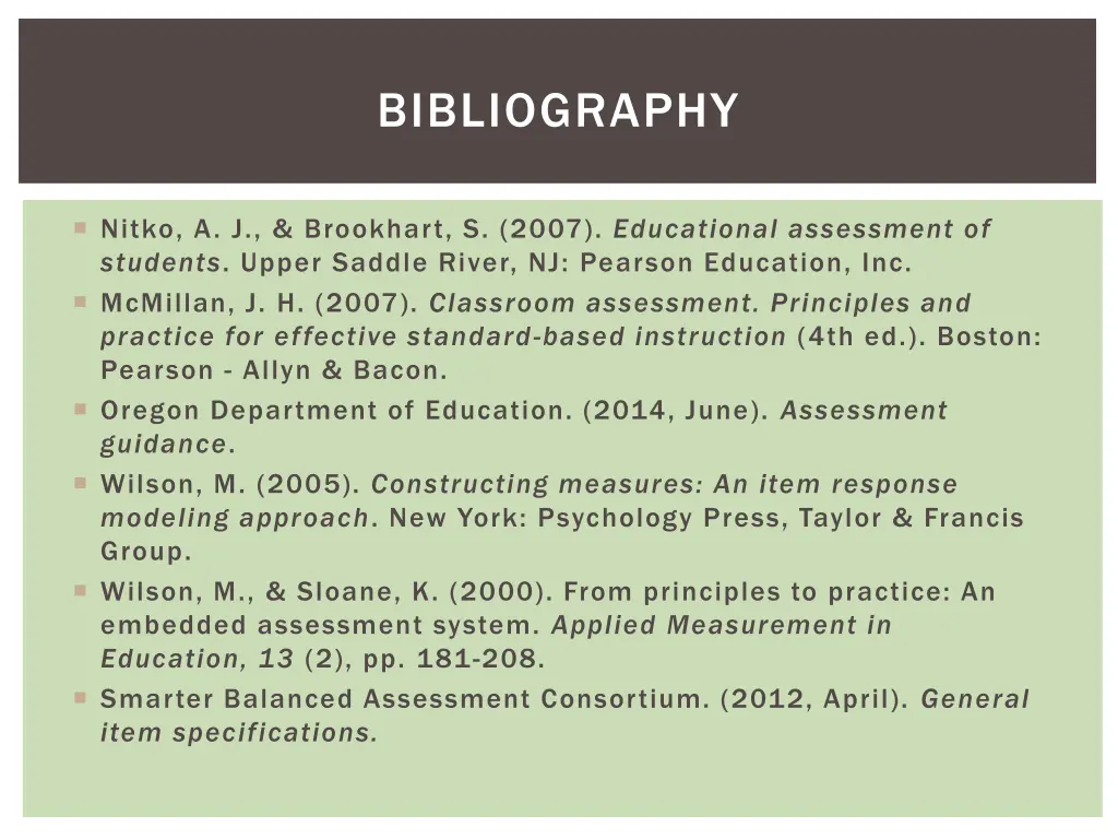 bibliography