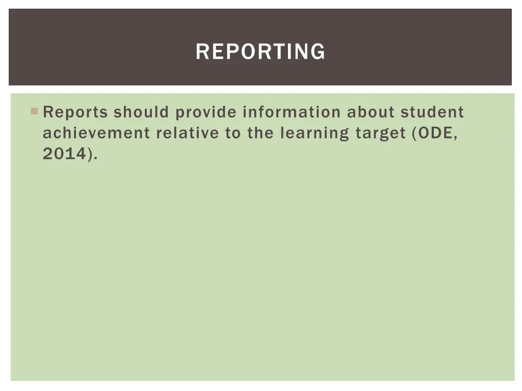reporting