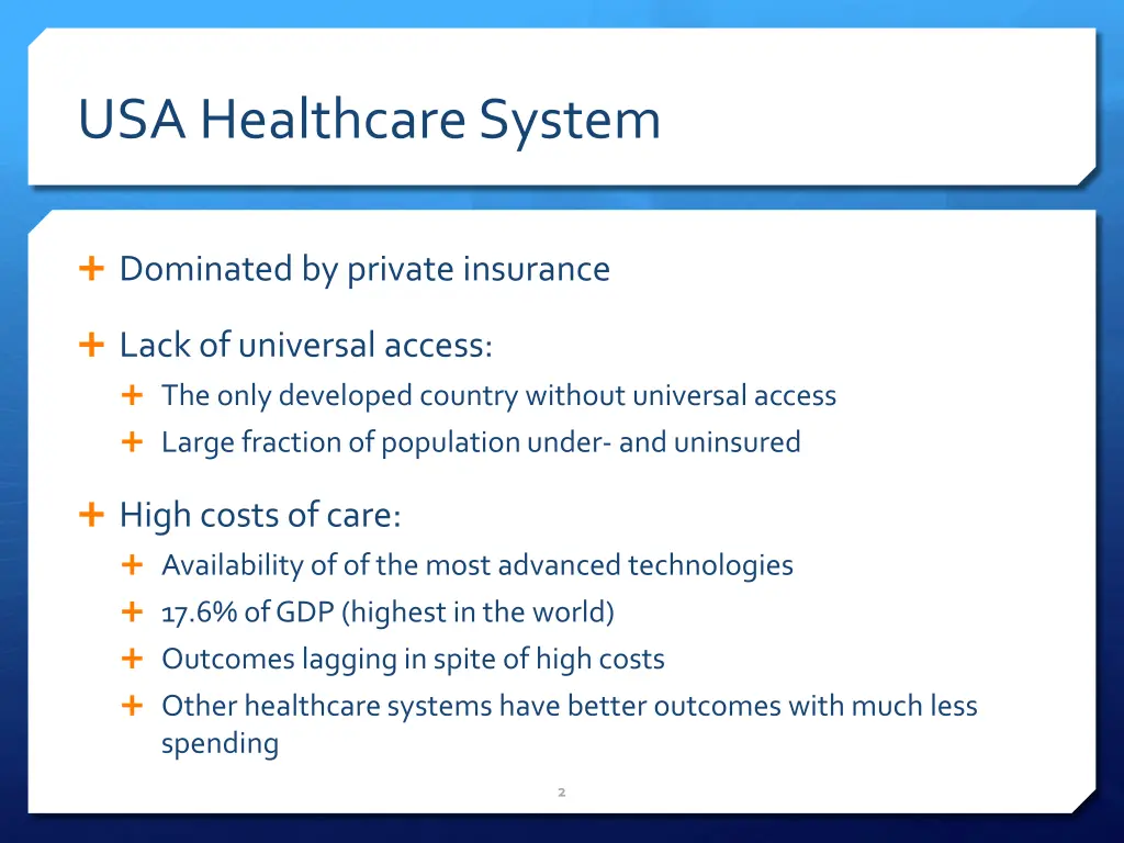 usa healthcare system