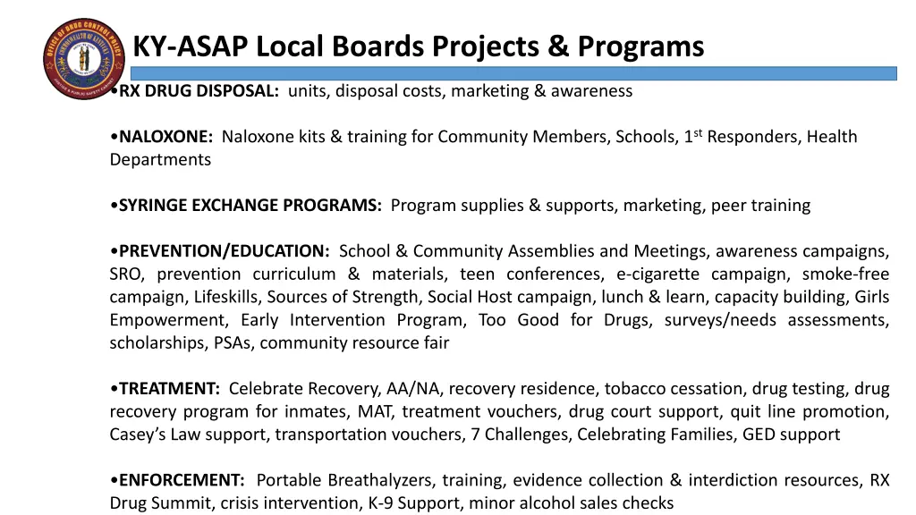 ky asap local boards projects programs