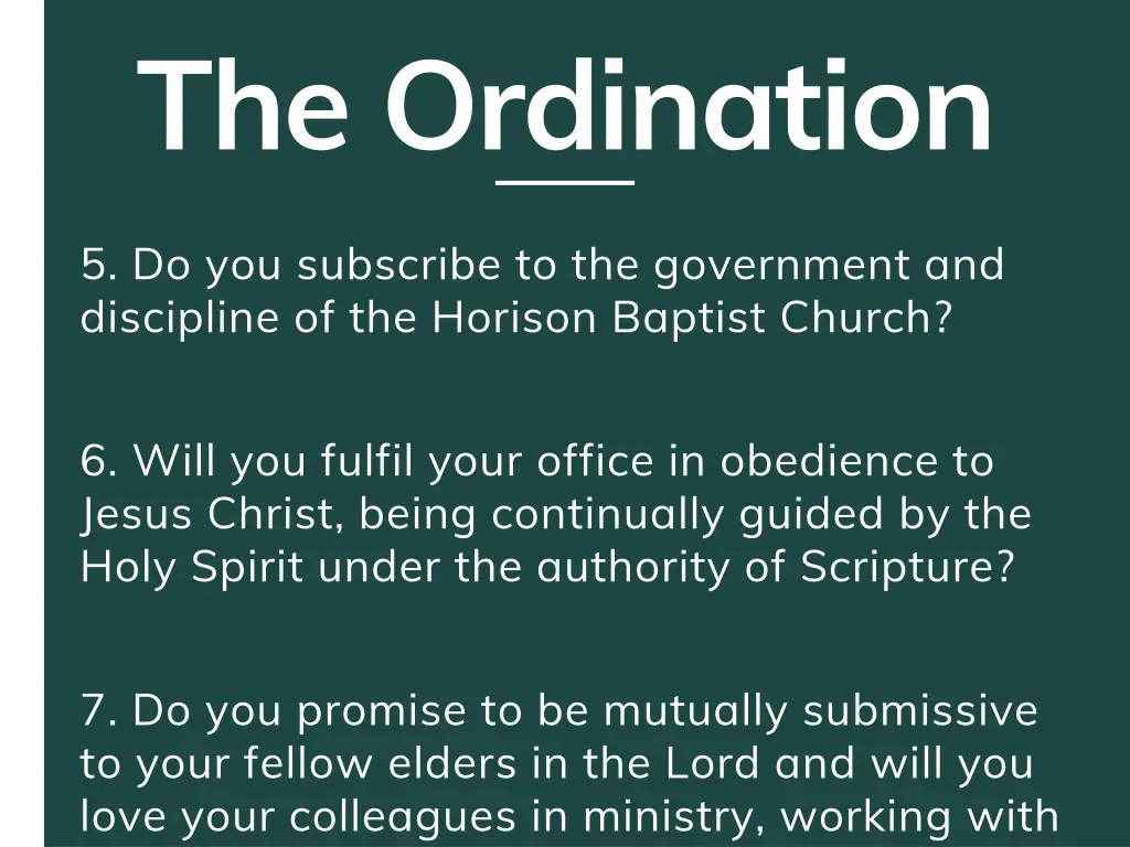 initiative make known to your fellow elders