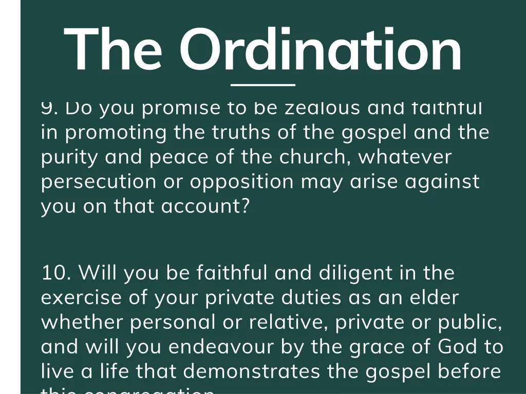 own heart to accept the office of elder from love