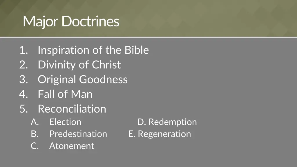 major doctrines