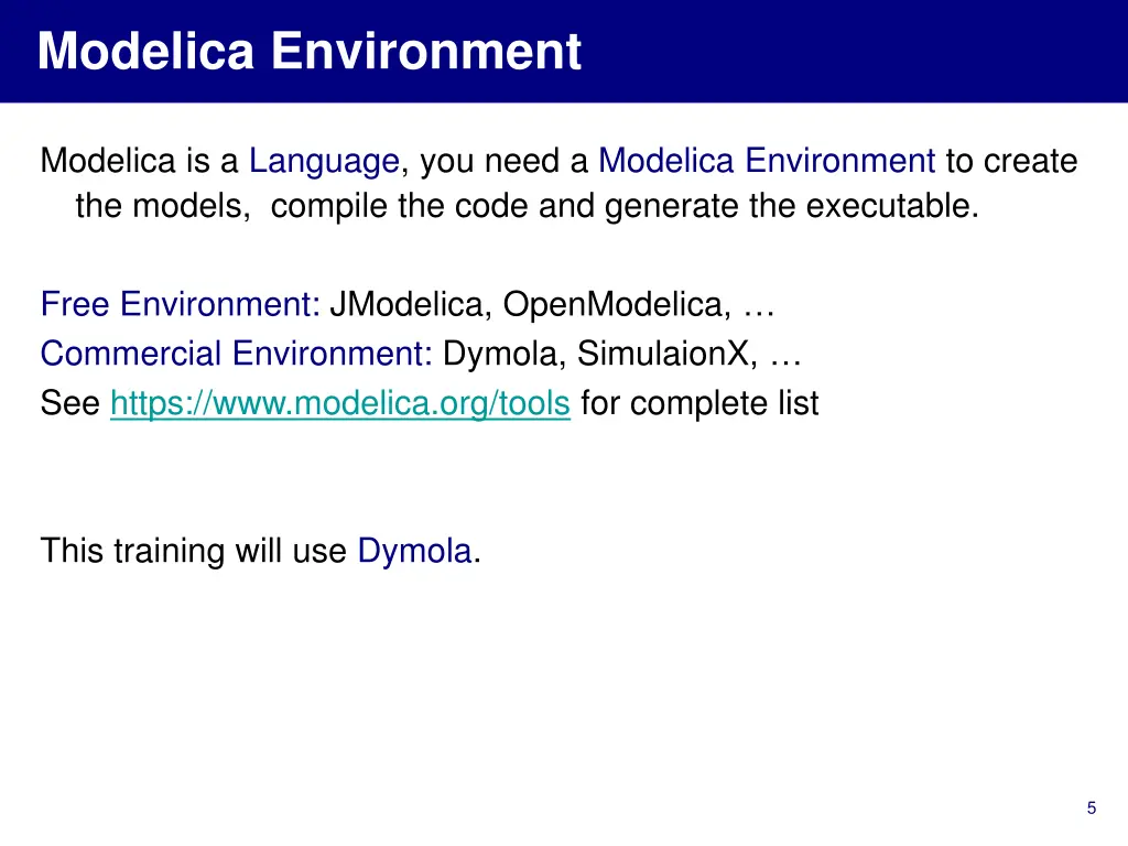 modelica environment