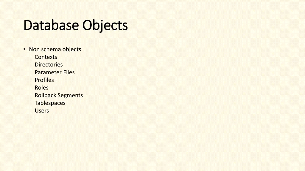 database objects database objects 2