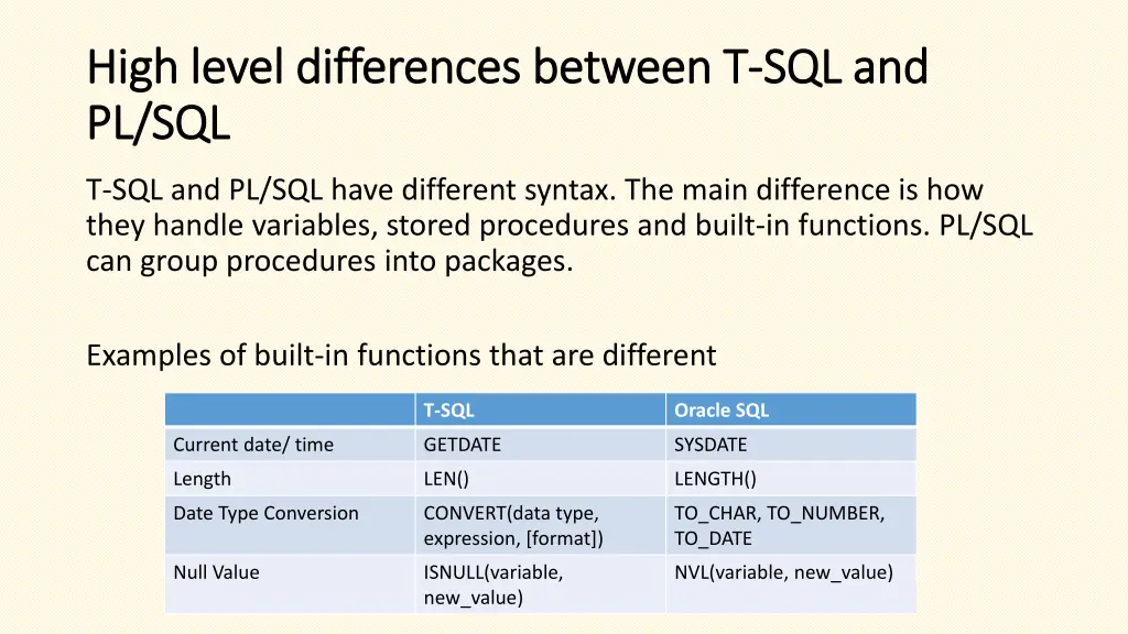 high level differences high level differences