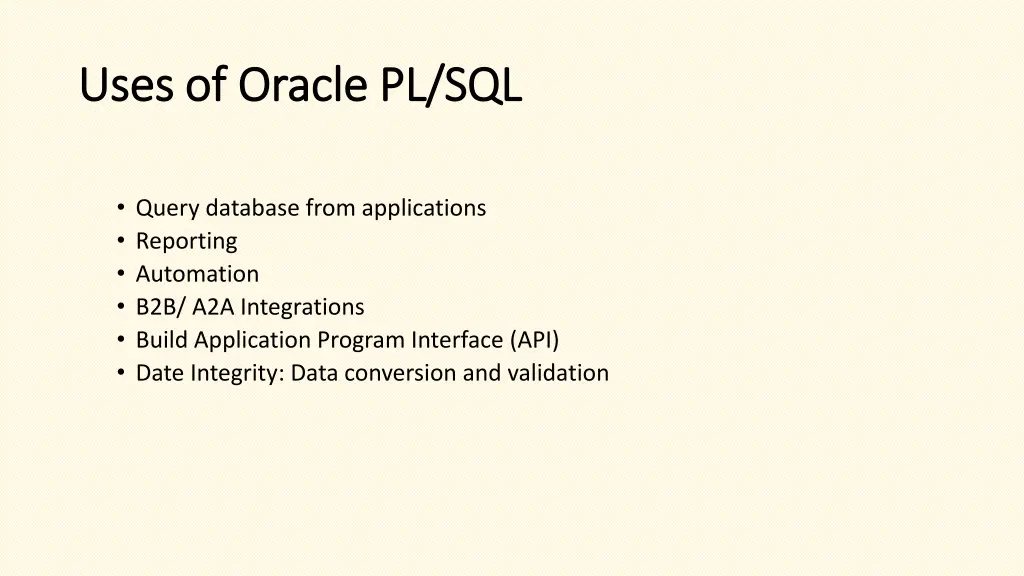 uses of uses of oracle